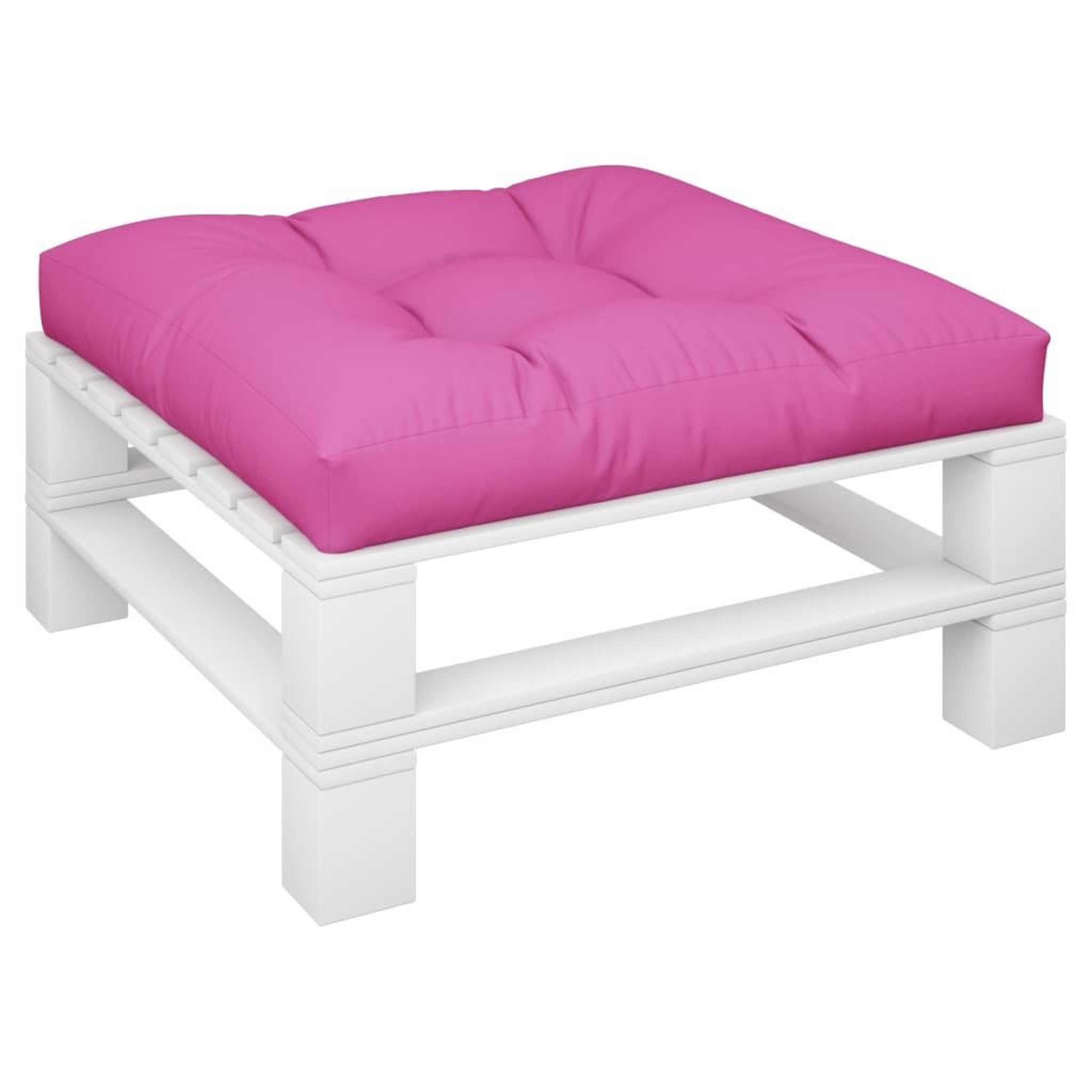 Voir la diapositive 3 : VIDAXL Coussin de palette Rose 80x80x12 cm tissu