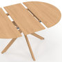 Voir la diapositive 6 : ID MARKET Table à manger extensible ronde ALIX 4-8 personnes pied araignée bois effet hêtre 110-150 cm