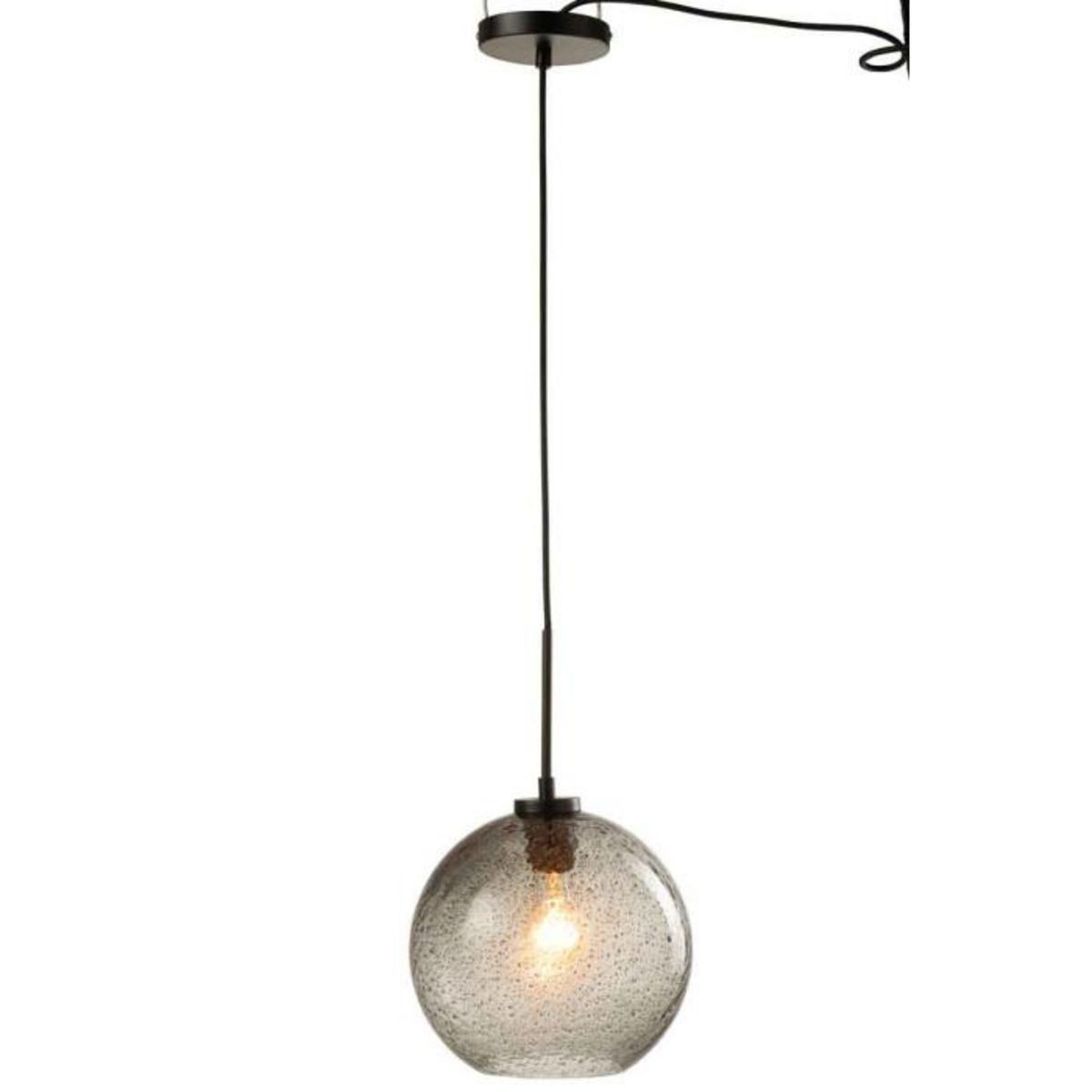 Paris Prix Lampe Suspension en Verre  Boule Pois  40cm Gris
