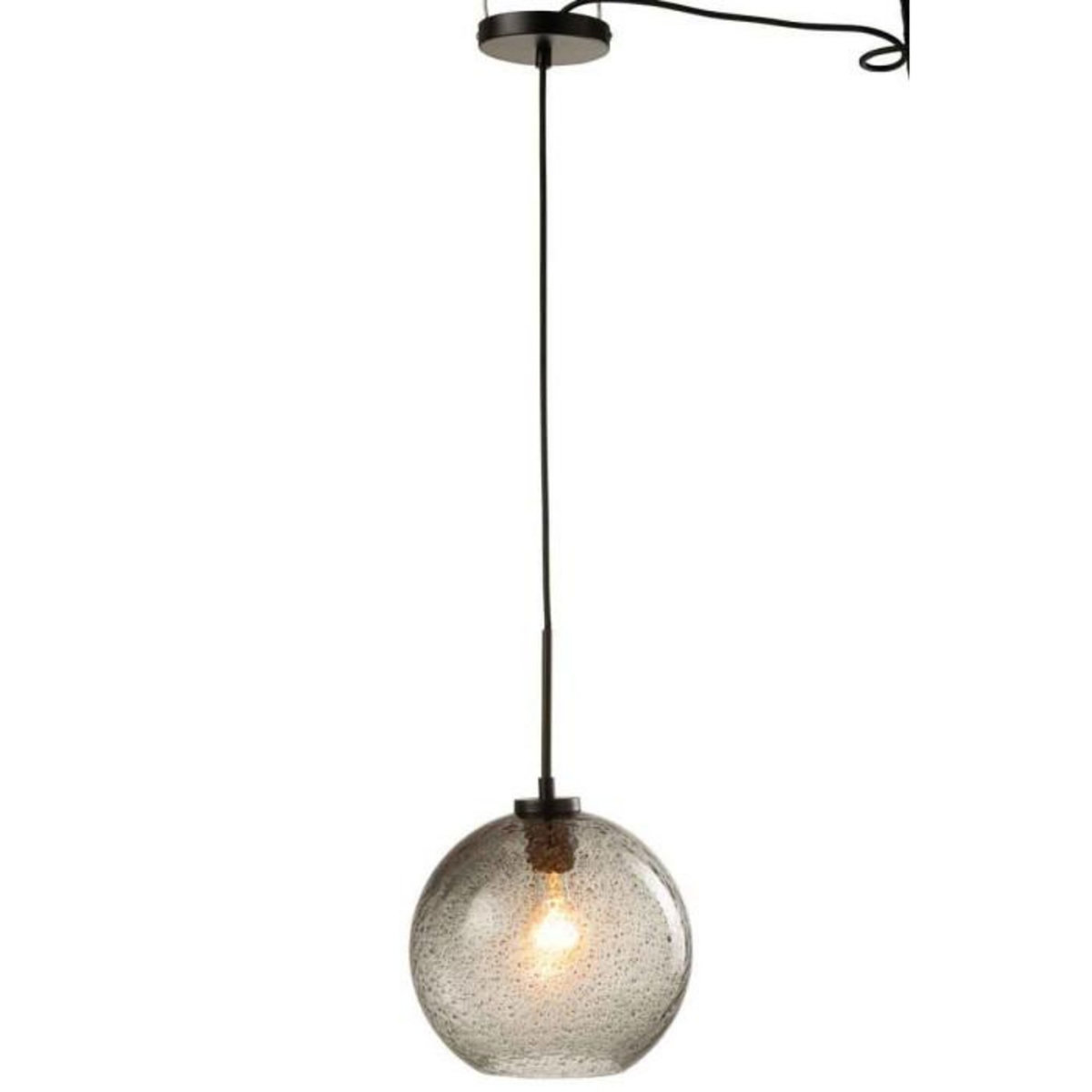 Paris Prix Lampe Suspension en Verre  Boule Pois  40cm Gris