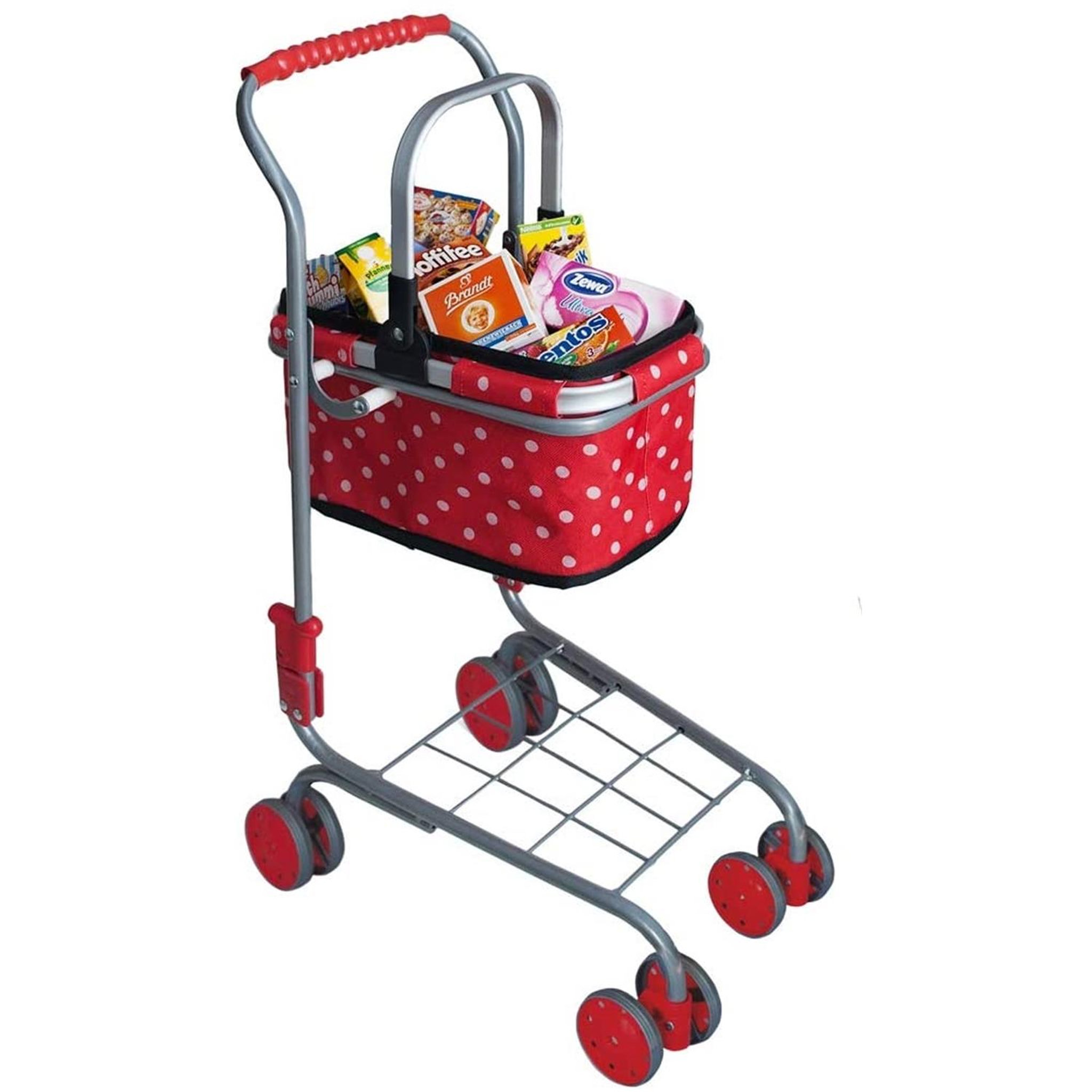 TANNER Chariot en métal avec panier de transport avec 40 miniatures