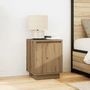 Voir la diapositive 4 : VIDAXL Armoire de chevet et lumieres LED chene artisanal 38x34x50 cm