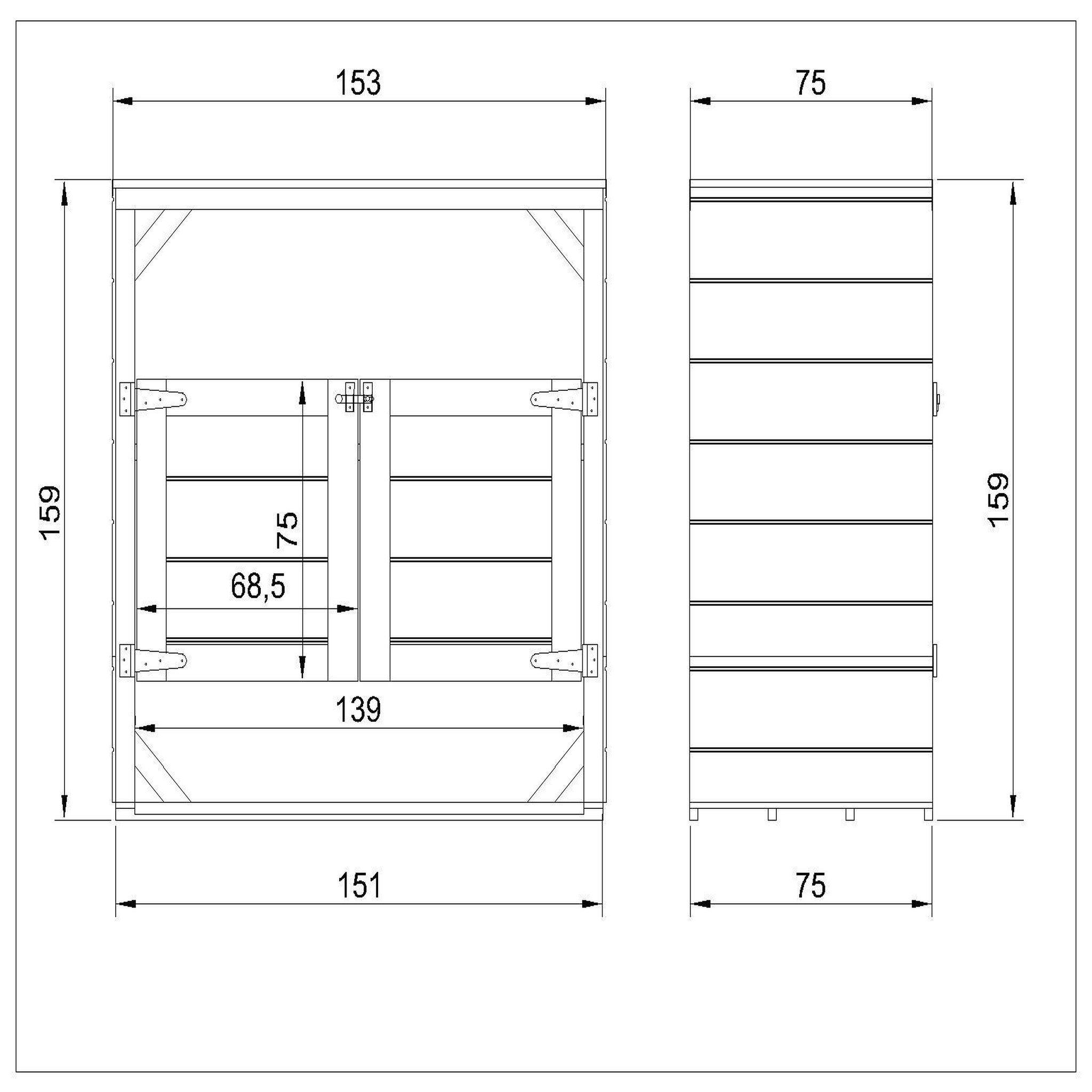 Voir la diapositive 6 : TIMBELA Abri de jardin pour poubelles, Cache poubelle extérieur 2x240L M980A