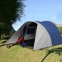 Voir la diapositive 2 : OUTSUNNY Tente de camping familiale 3-4 pers. - tente tunnel double toit sac inclus - fibre verre polyester bleu gris