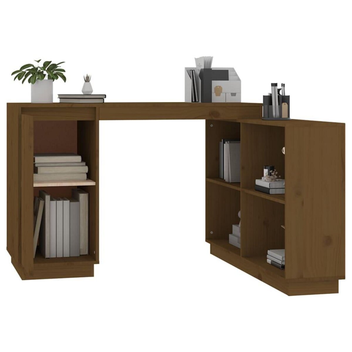 VIDAXL Bureau Marron miel 110x50x75 cm Bois massif de pin