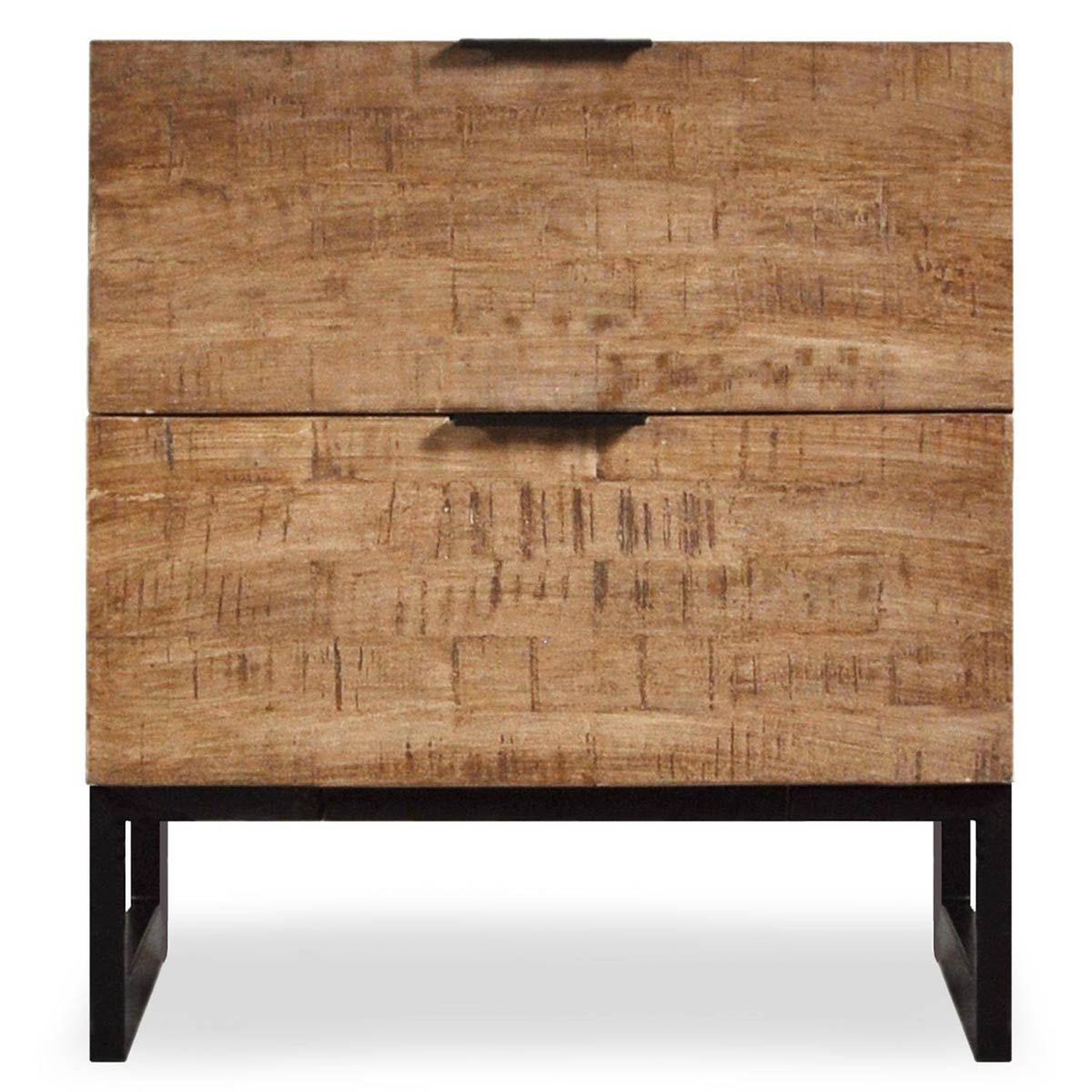 Voir la diapositive 2 : Paris Prix Table de Chevet 2 Tiroirs  Bolta  55cm Naturel