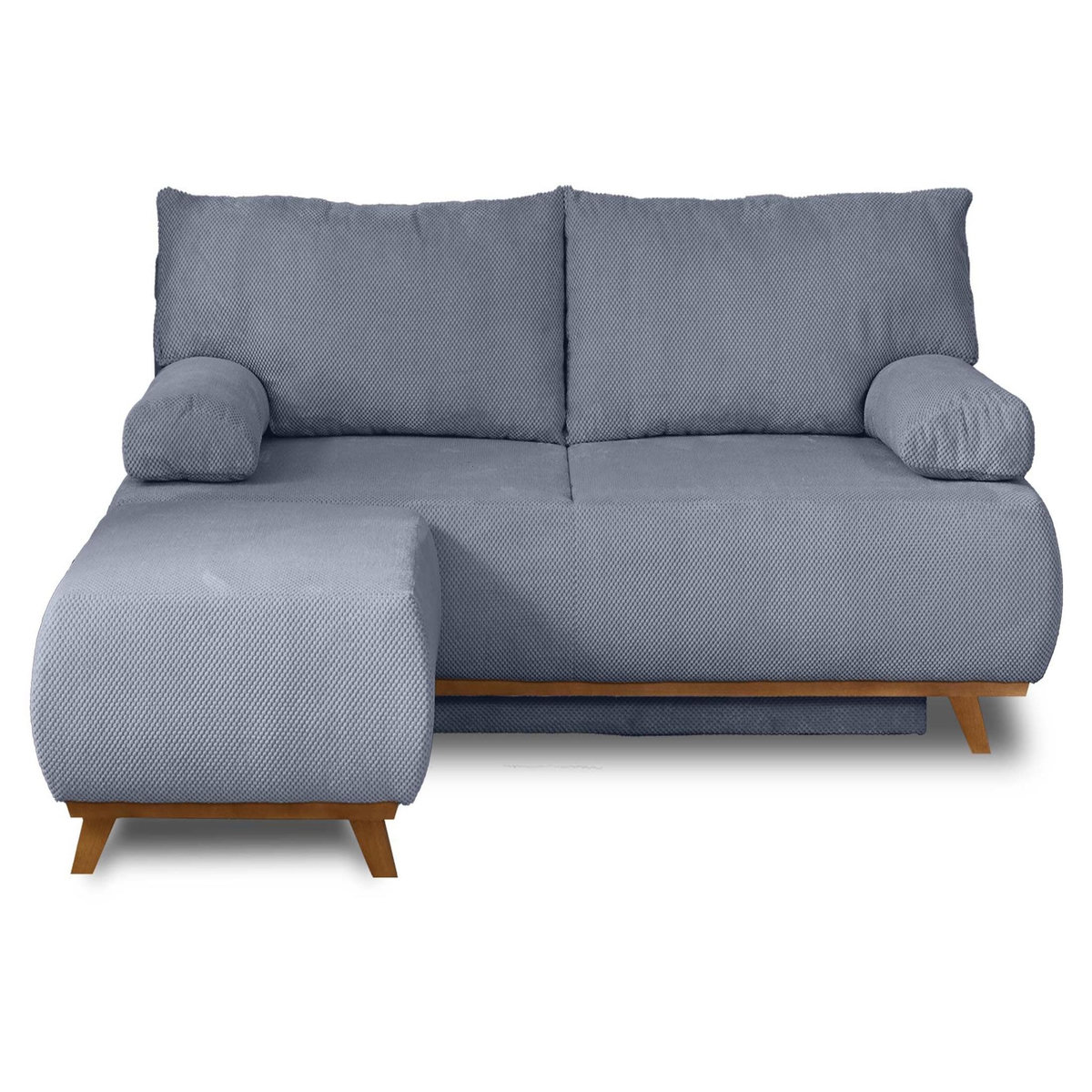 BEST MOBILIER Cristal - canapé 3 places - convertible avec coffre et pouf - en velours texturé
