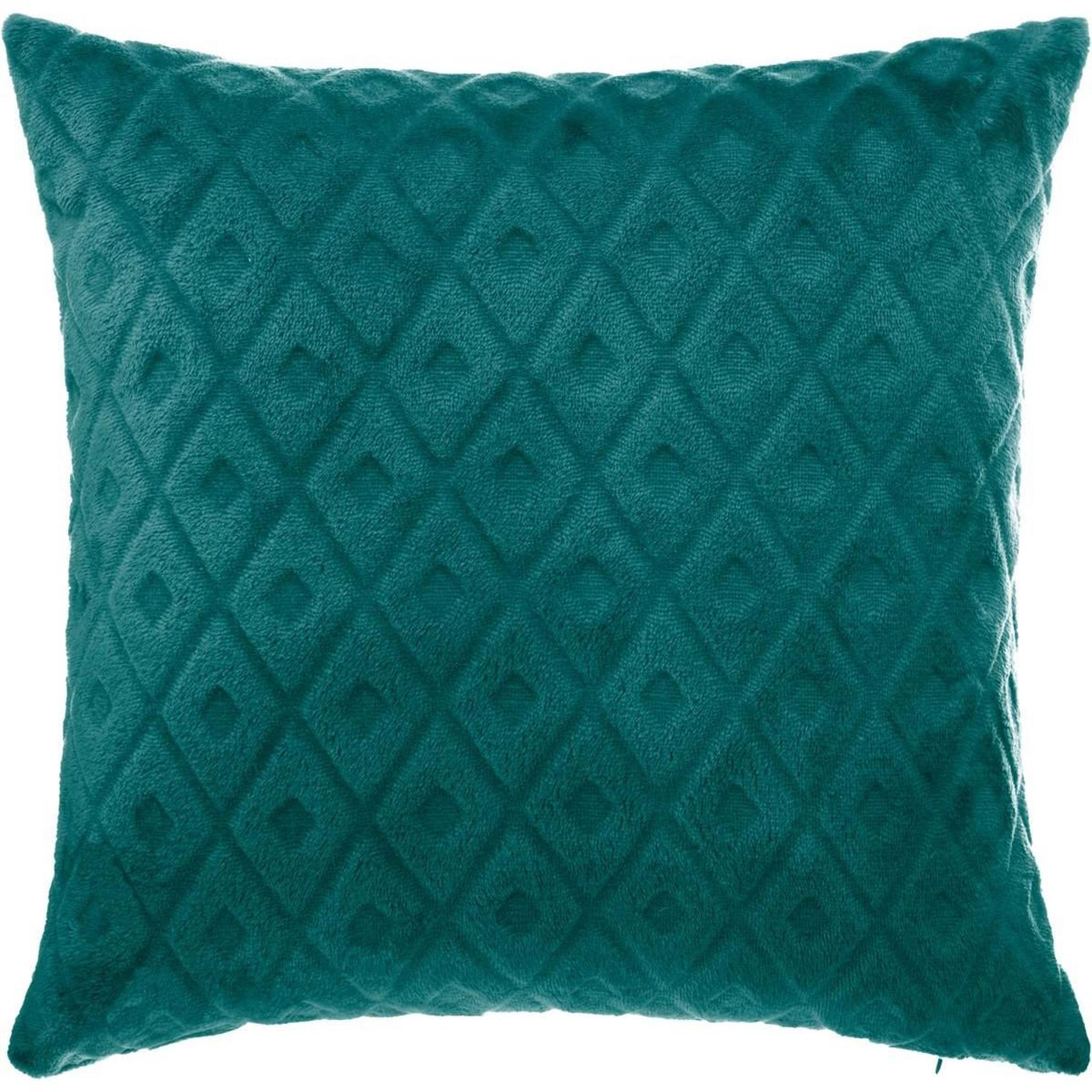 ATMOSPHERA Coussin déhoussable  losange 3d  40x40cm bleu canard