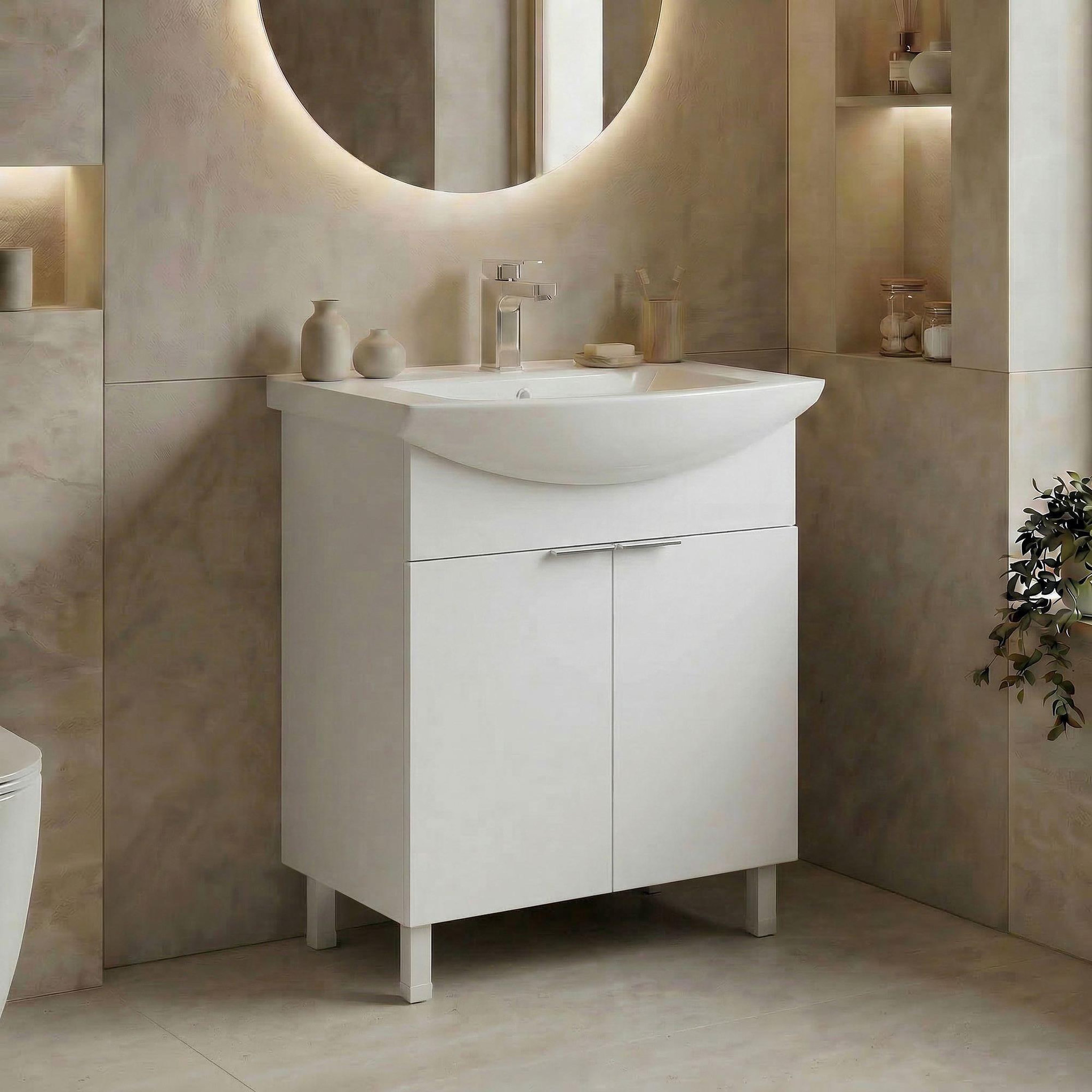 Voir la diapositive 2 : Habitat et Jardin Meuble vasque  purus 65  - 65 x 50 x 83 cm - white