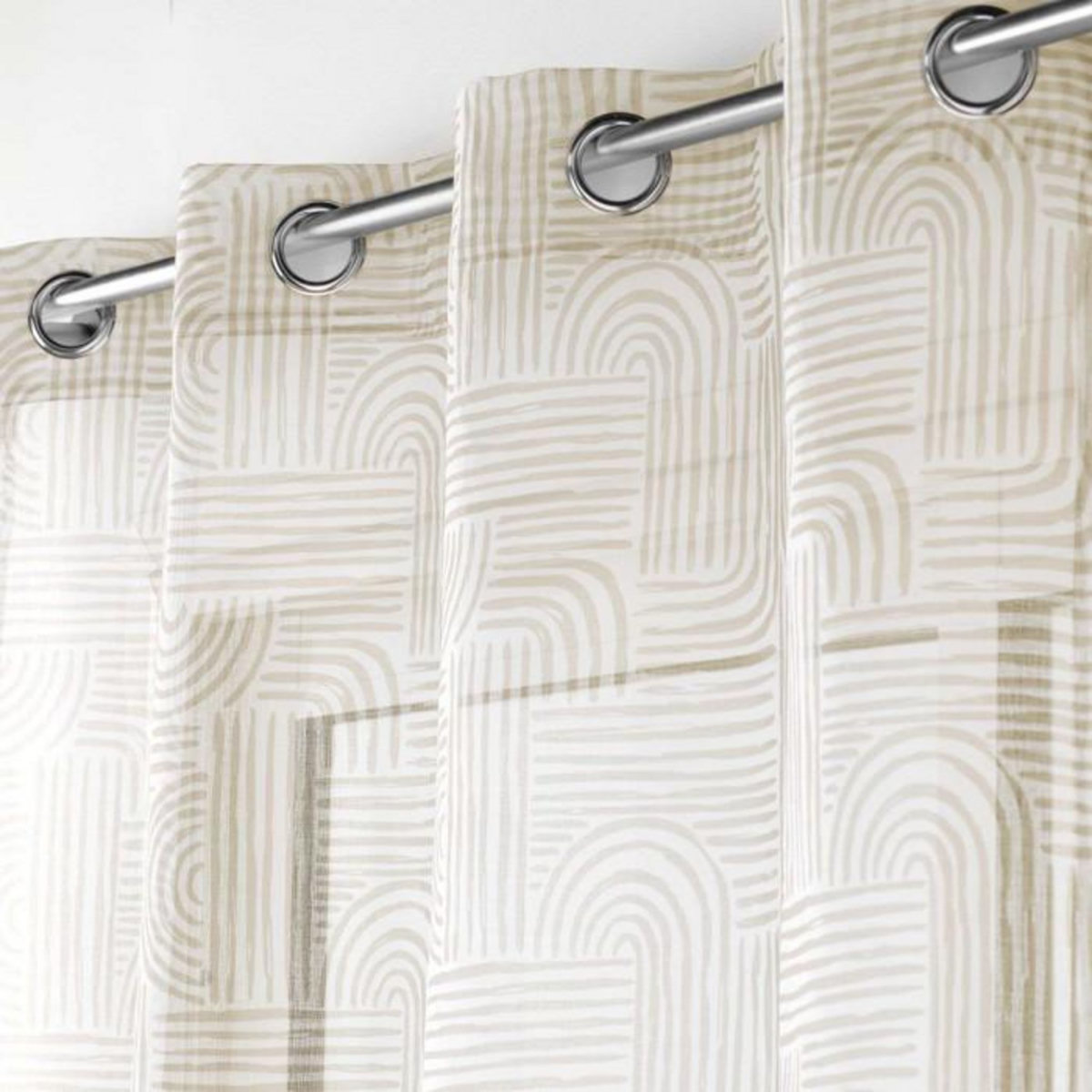 Paris Prix Rideau Voilage à Œillets Imprimé  Pandore  140x240cm Blanc