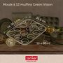 Voir la diapositive 4 : ZENKER Ensemble de 2 Moules à muffins 12 empreintes 38 x 26 cm Zenker Green Vision