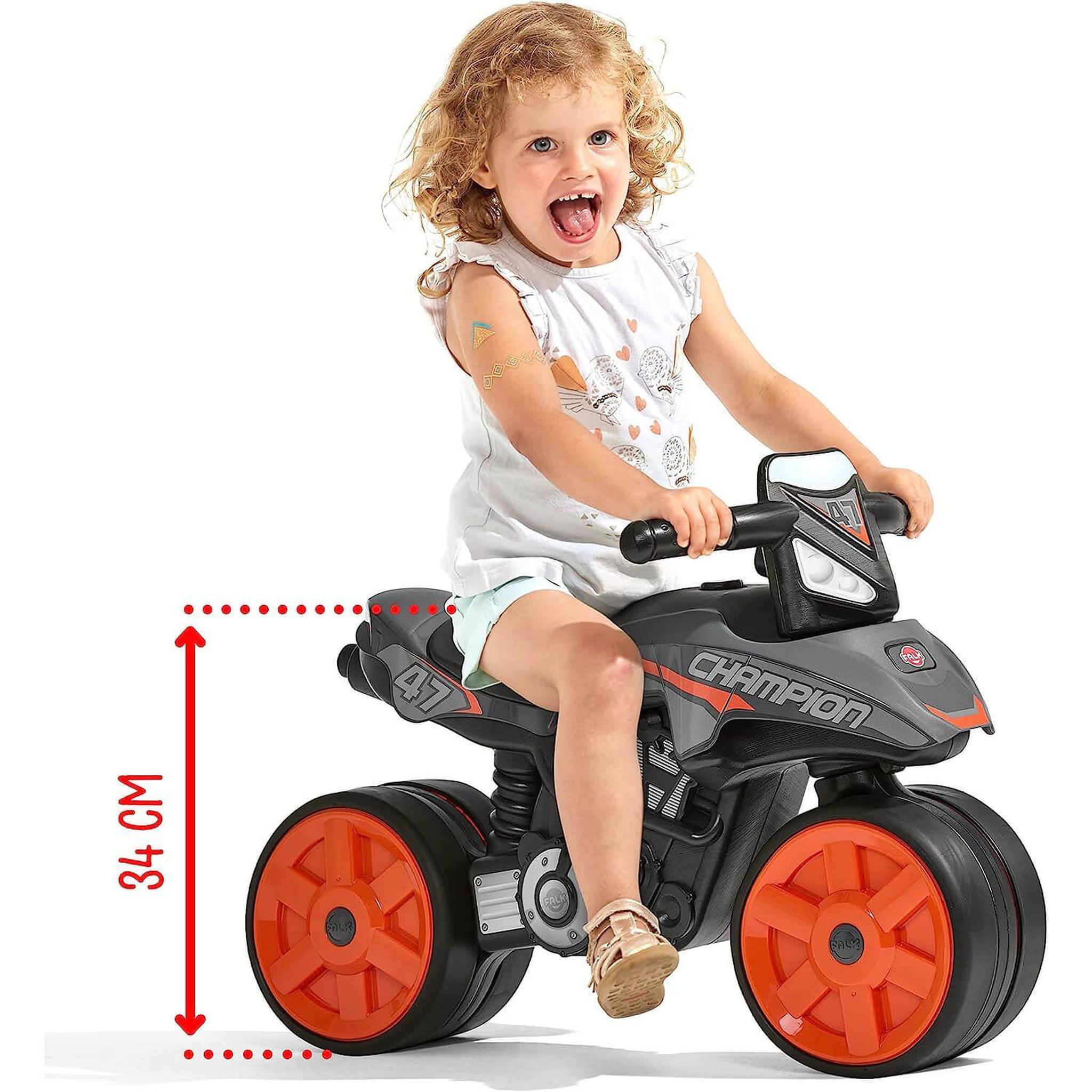 Voir la diapositive 3 : Falk / Falquet Porteur Moto Street champion : Gris anthracite - orange