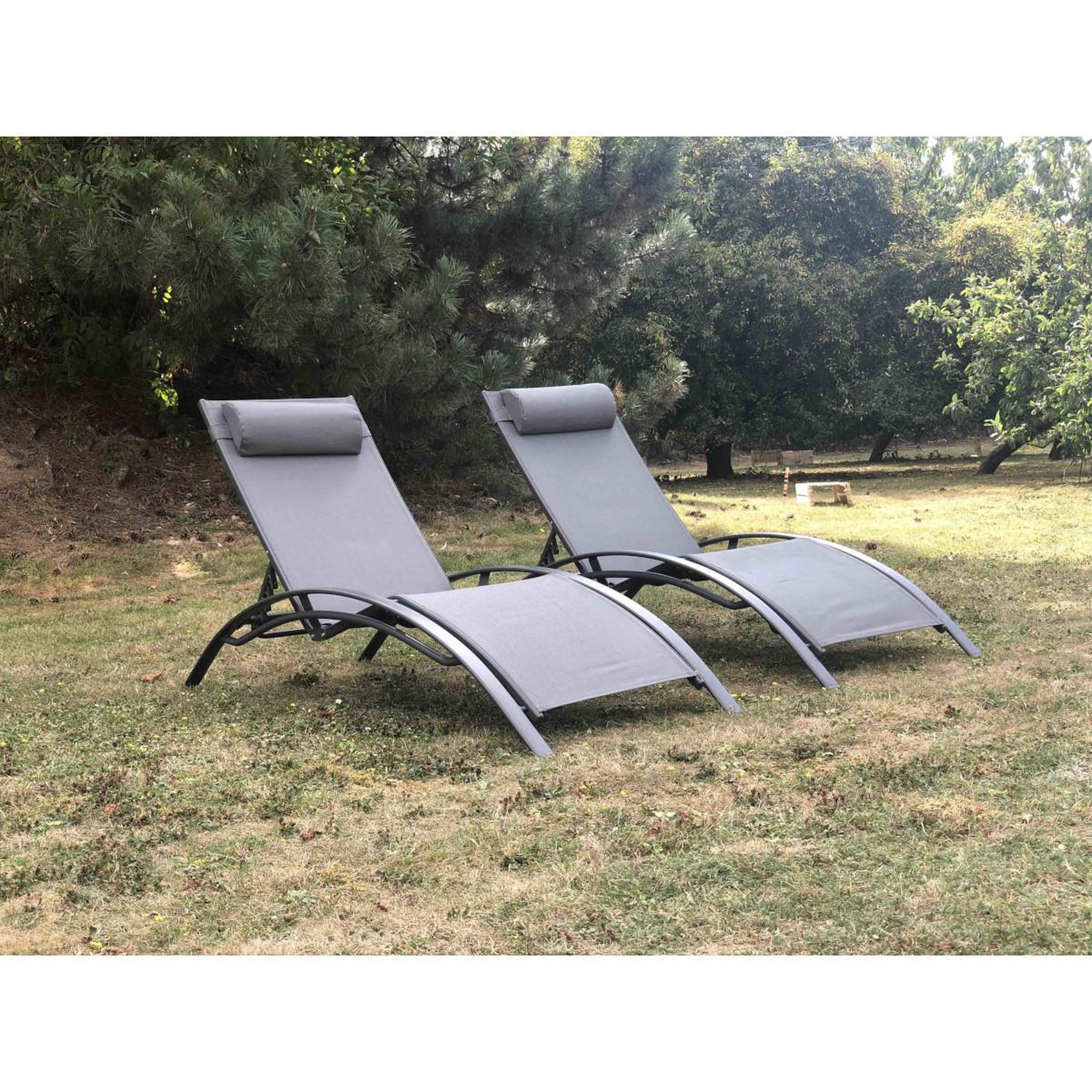 Voir la diapositive 2 : Keter Bains de soleil gris monaco (lot de 2) - 35-810341