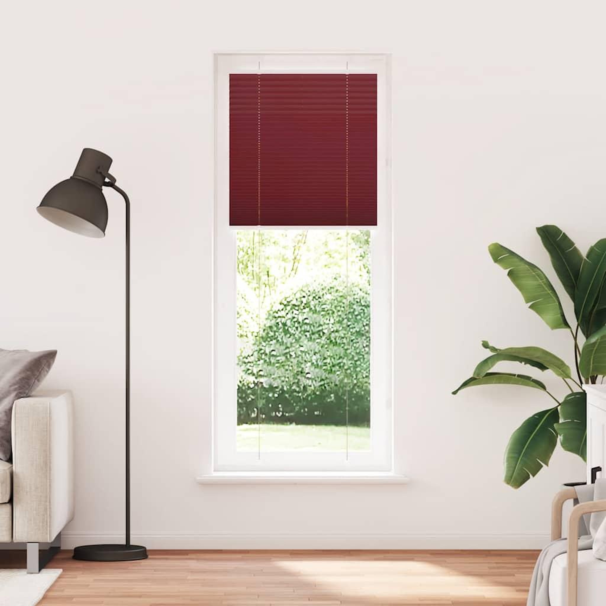 Voir la diapositive 2 : VIDAXL Store plisse rouge bordeaux 75x200 cm largeur du tissu 74,4 cm
