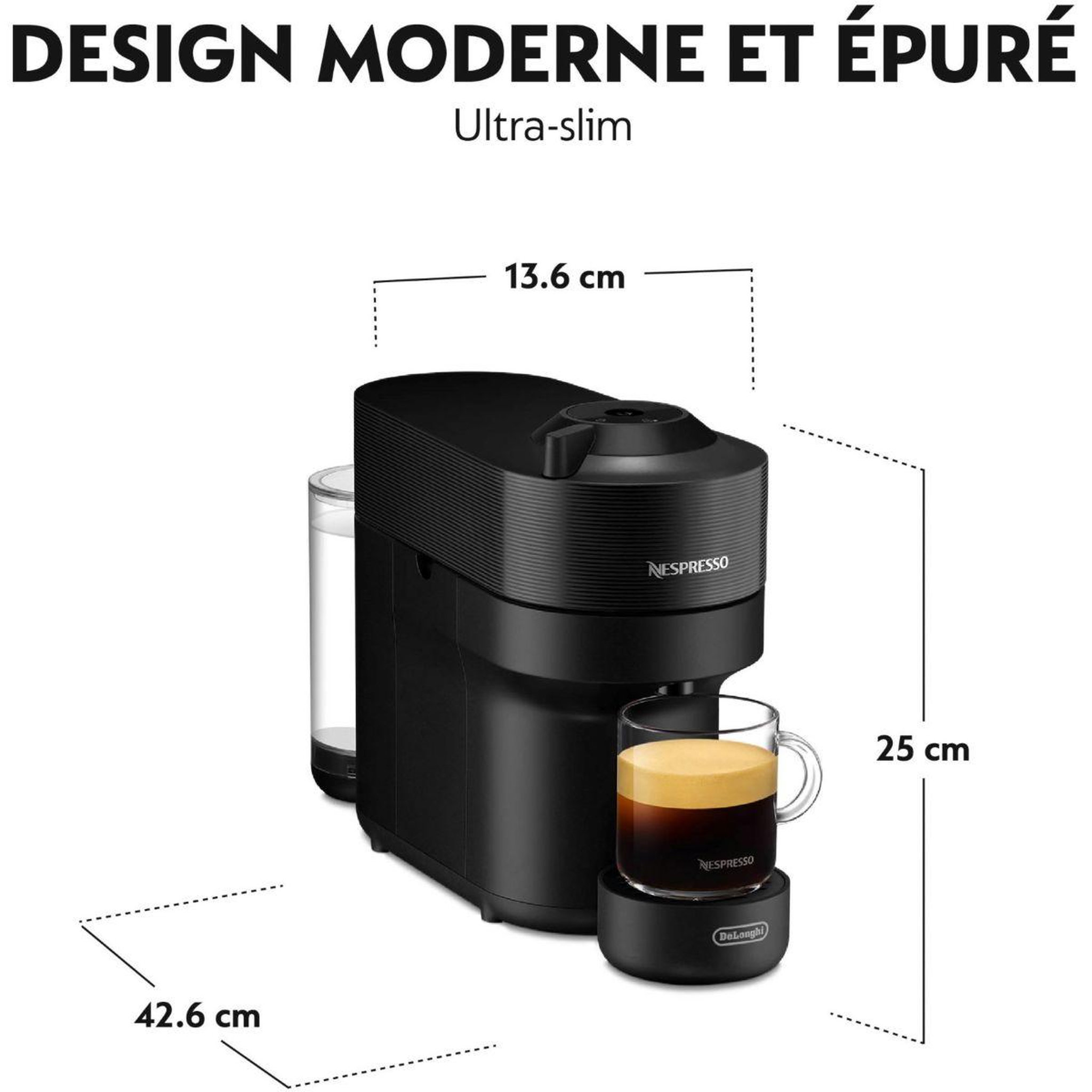 Voir la diapositive 4 : DELONGHI Nespresso Vertuo Pop noir & Aeroccino 3 ENV90.BAE