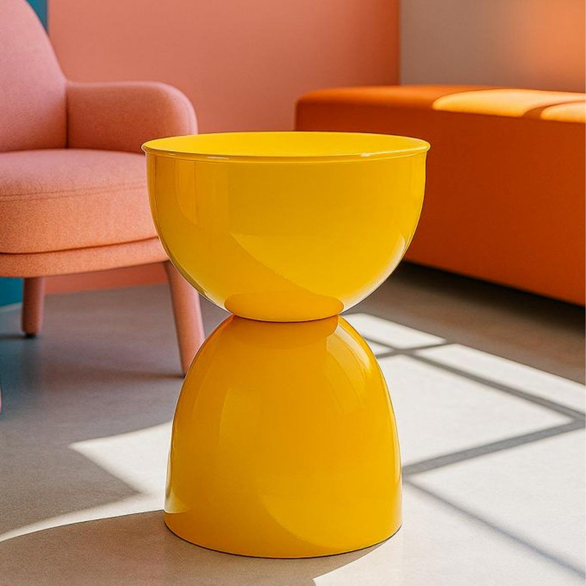 Voir la diapositive 4 : Paris Prix Table d'appoint en métal  yao  46cm jaune moutarde