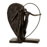 Paris Prix Statuette Déco  Coupe Demi Cœur  31cm Marron
