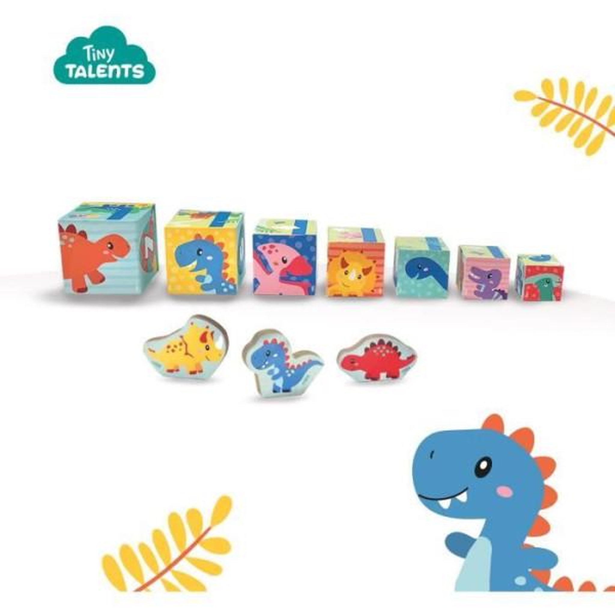Voir la diapositive 2 : SES Creative Tour de blocs a empiler avec figurines de dinosaures - Jeu d'adresse - SES CREATIVE - Tour empilable avec 3 figurines de dinosau
