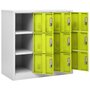 Voir la diapositive 5 : VIDAXL Armoire a casiers Gris clair et vert 90x45x92,5 cm Acier