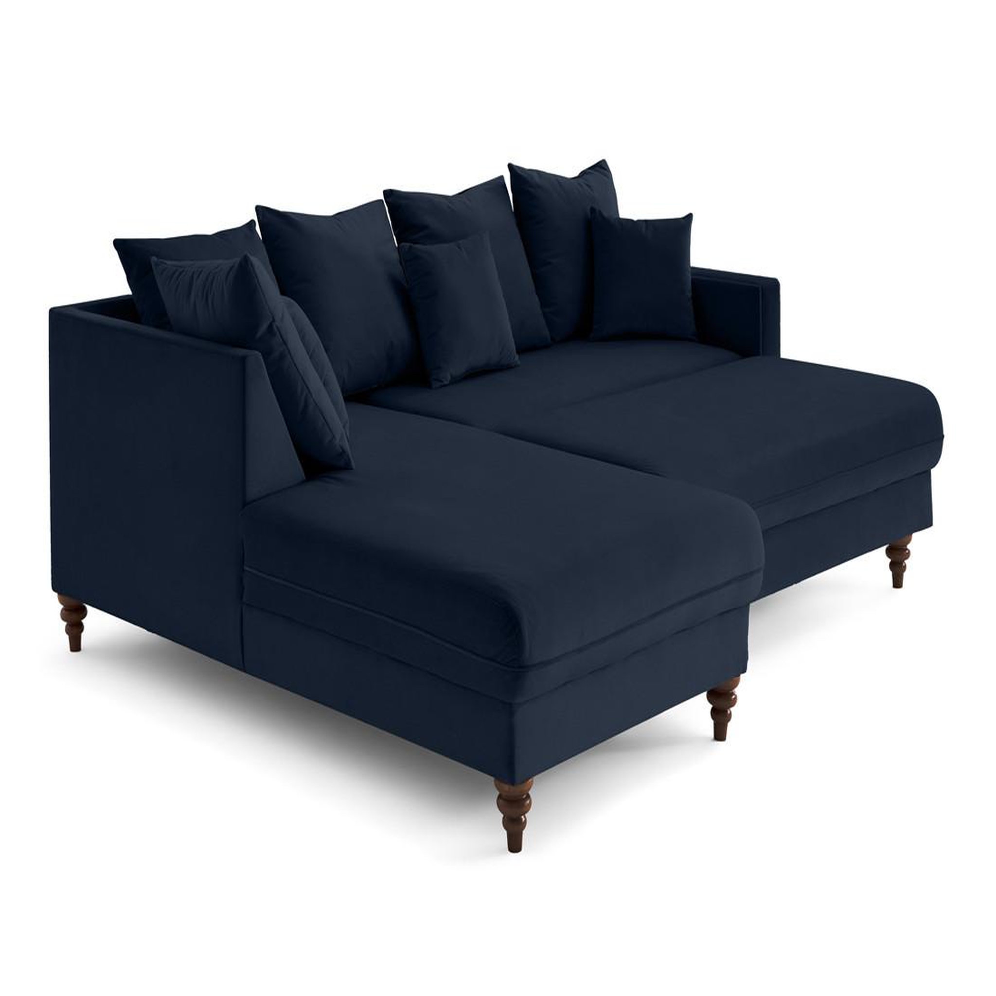 Voir la diapositive 4 : BEST MOBILIER Flamingo - canapé d'angle gauche 4 places convertible en velours