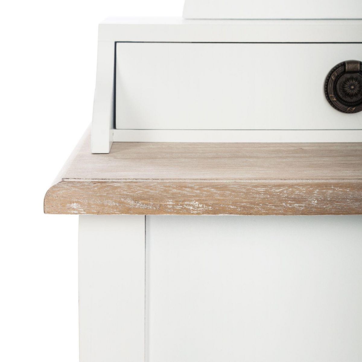 ATMOSPHERA Coiffeuse design bois Chrysa - L. 74 x H. 135 cm - Blanc