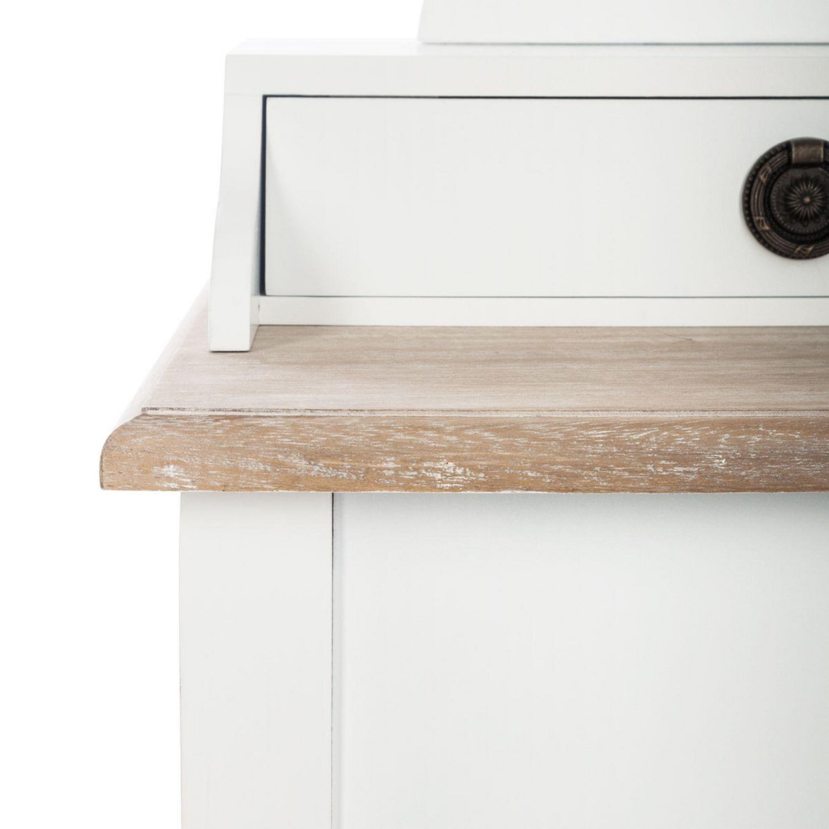 ATMOSPHERA Coiffeuse design bois Chrysa - L. 74 x H. 135 cm - Blanc