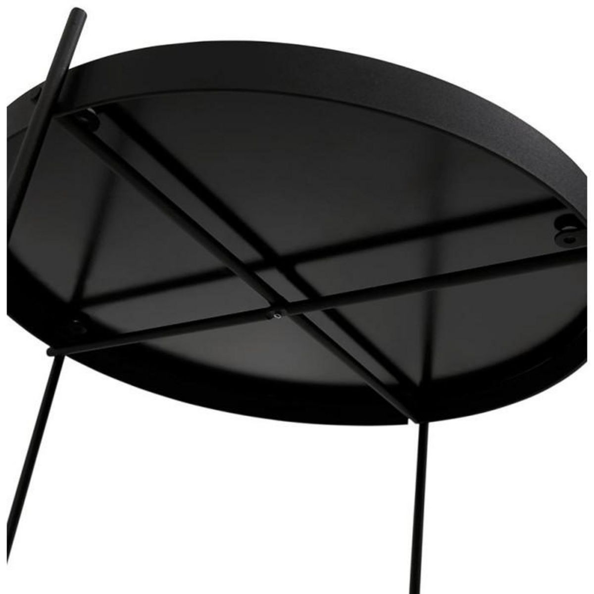 Paris Prix Table d'Appoint Ronde Pliable  Minois  45cm Noir