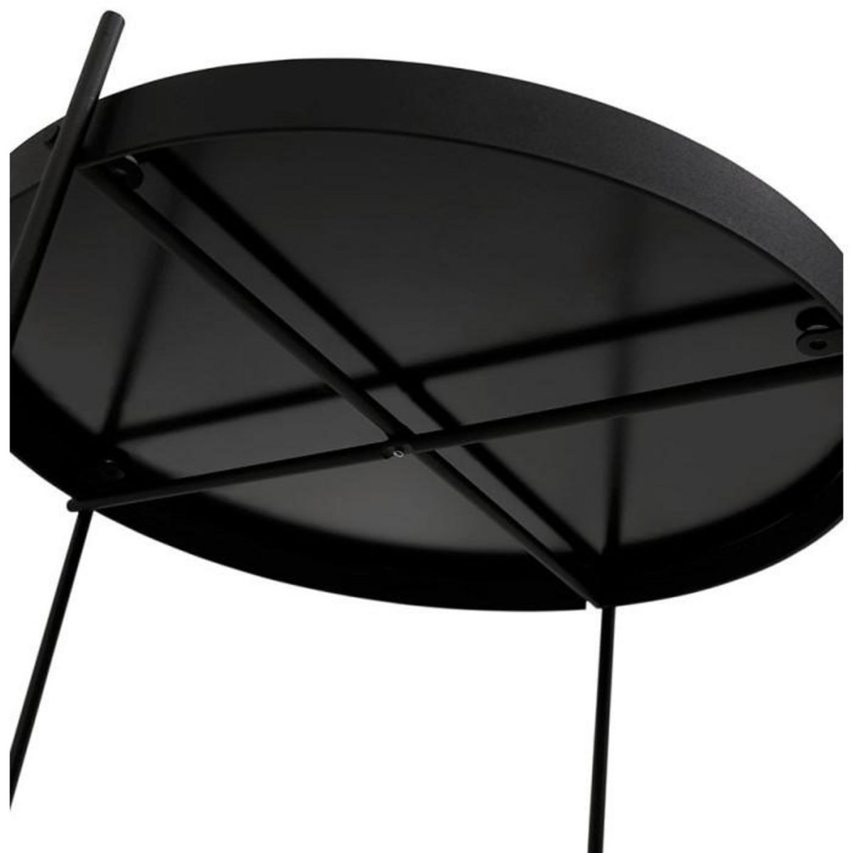 Paris Prix Table d'Appoint Ronde Pliable  Minois  45cm Noir