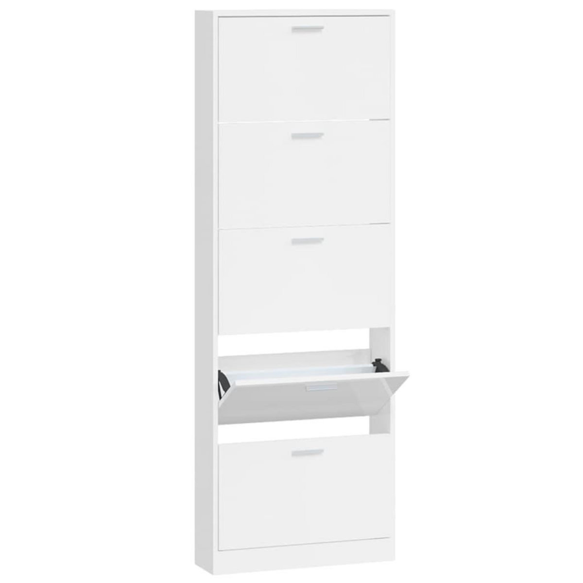 VIDAXL Armoire a chaussure Blanc brillant 59x17x169 cm Bois ingenierie