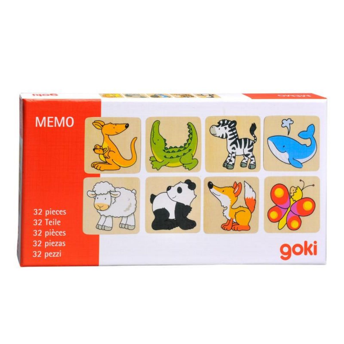 Goki GOKI Wooden Memo animals, 32dlg.
