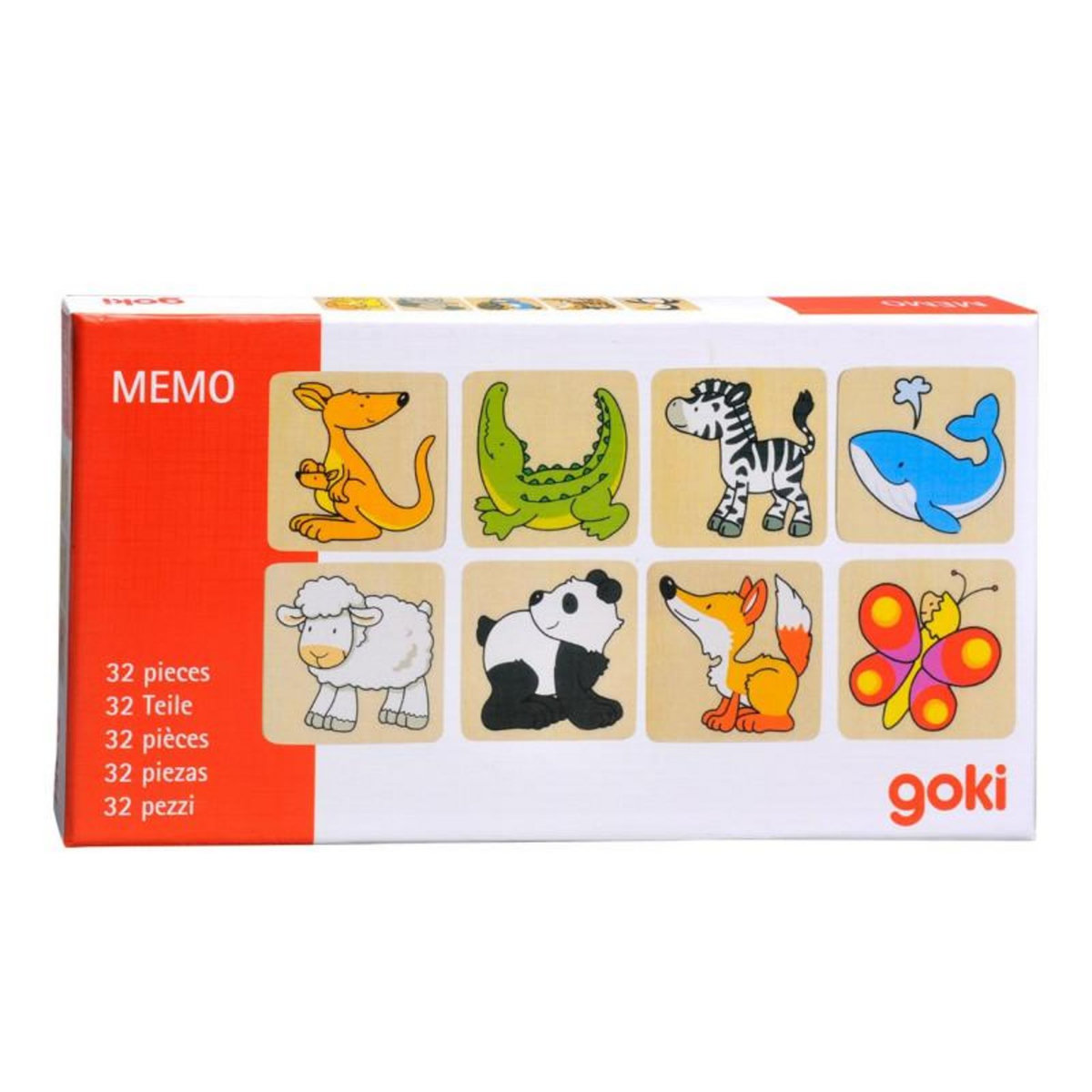Goki GOKI Wooden Memo animals, 32dlg.
