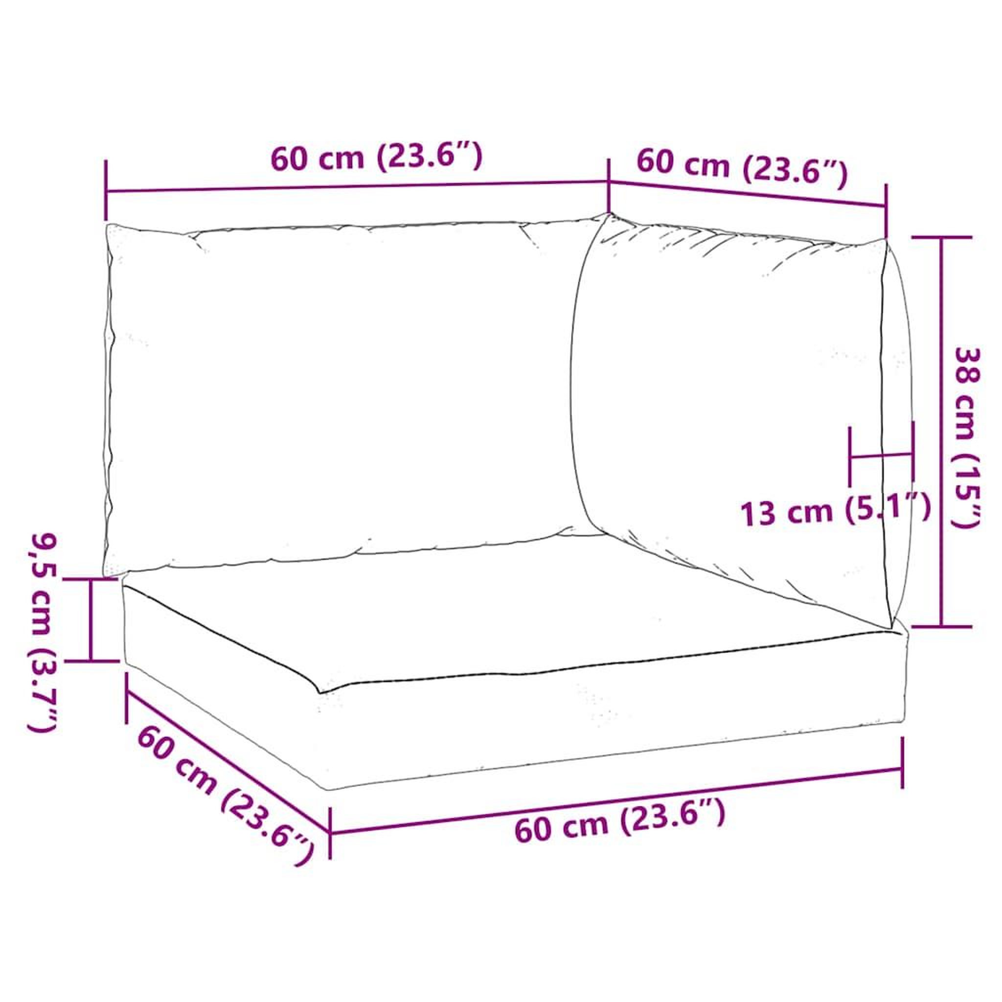 Voir la diapositive 6 : VIDAXL Coussins de palette lot de 3 turquoise tissu Oxford