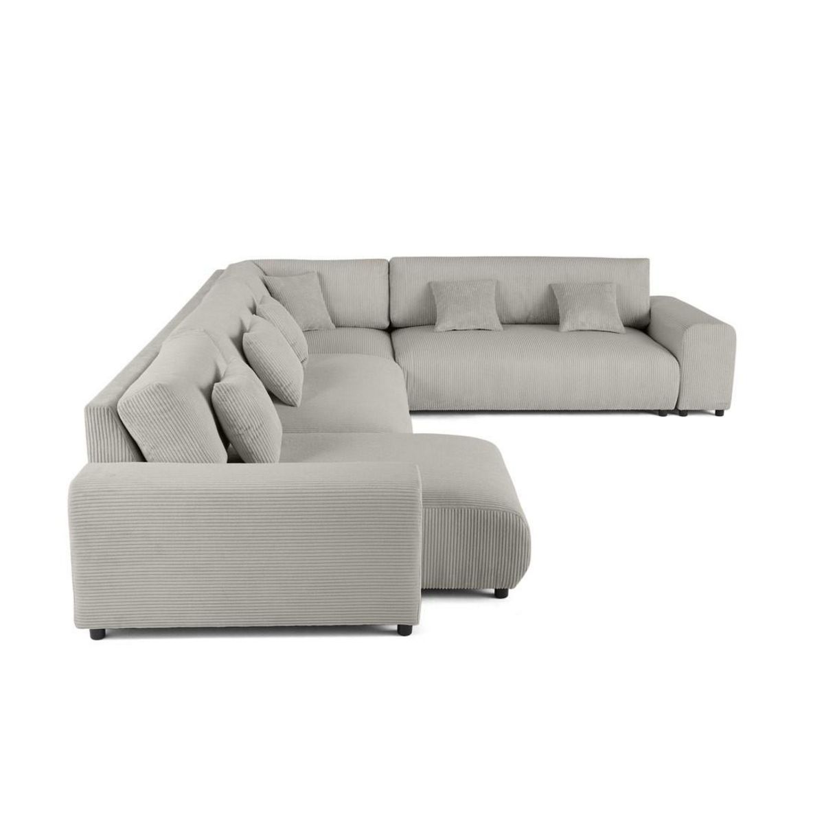 LISA DESIGN Garance - canapé modulable d'angle droit - 8 places - en velours côtelé