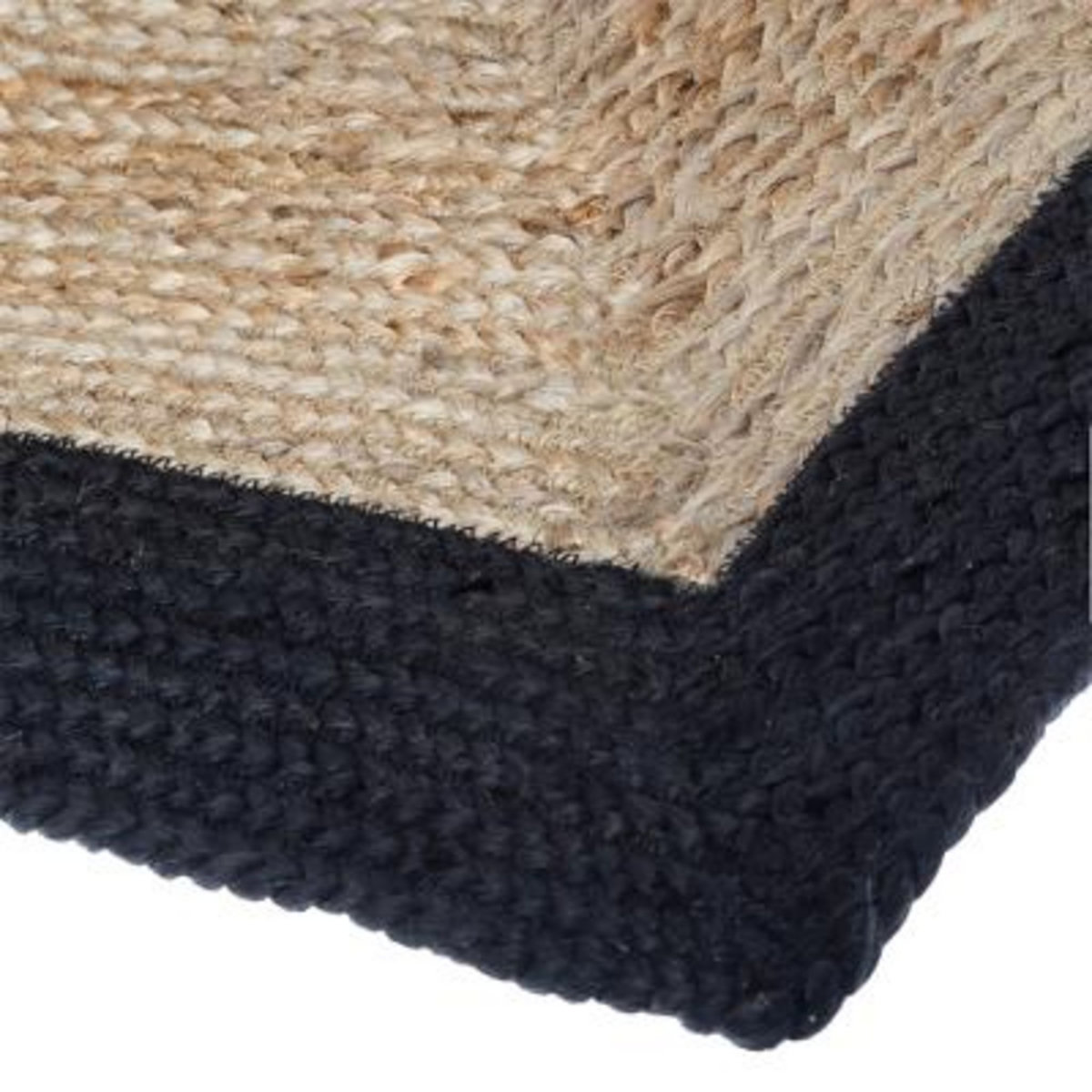 ATMOSPHERA Tapis rectangle bord noir en Jute coton 