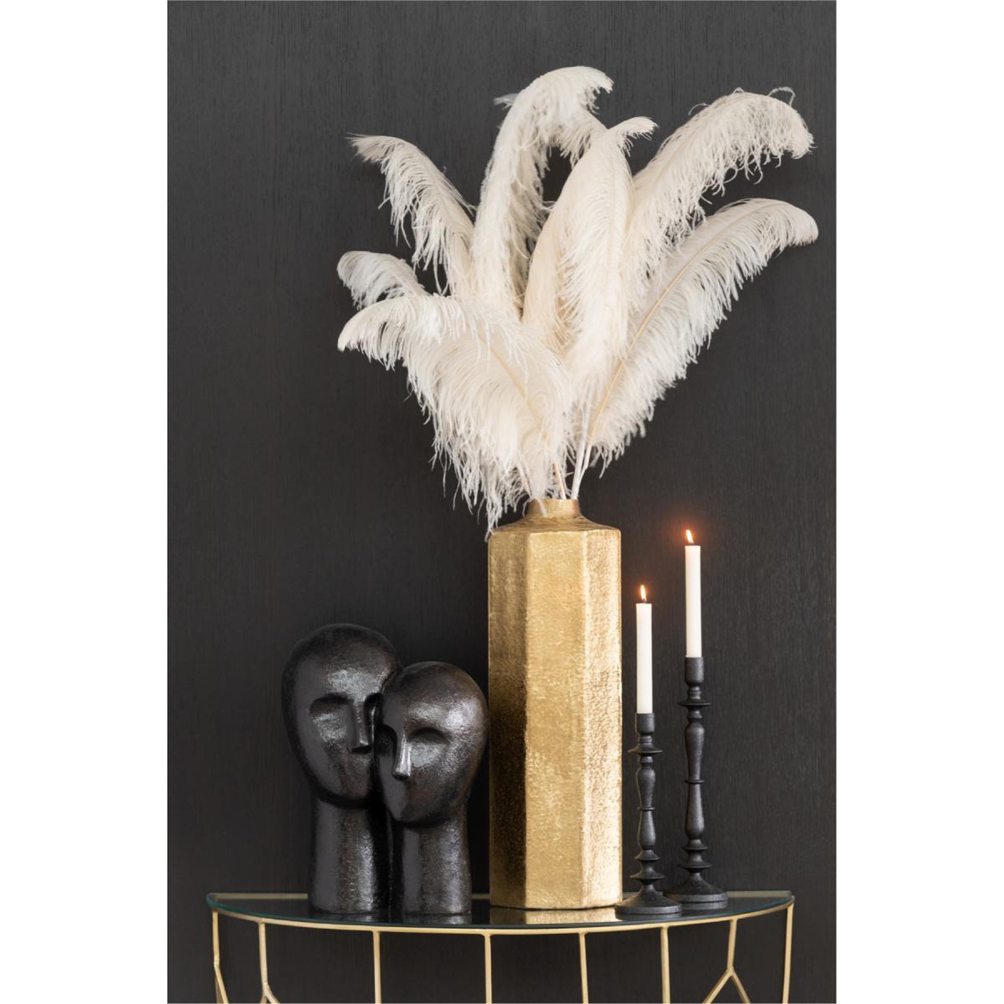 Voir la diapositive 3 : J-LINE Vase haut déco  octogone  55cm or