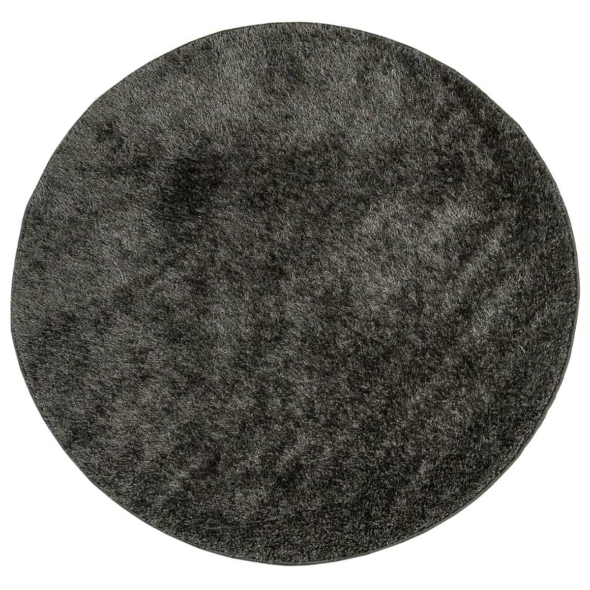 VIDAXL Tapis ISTAN a poils longs aspect brillant anthracite Ø 160 cm