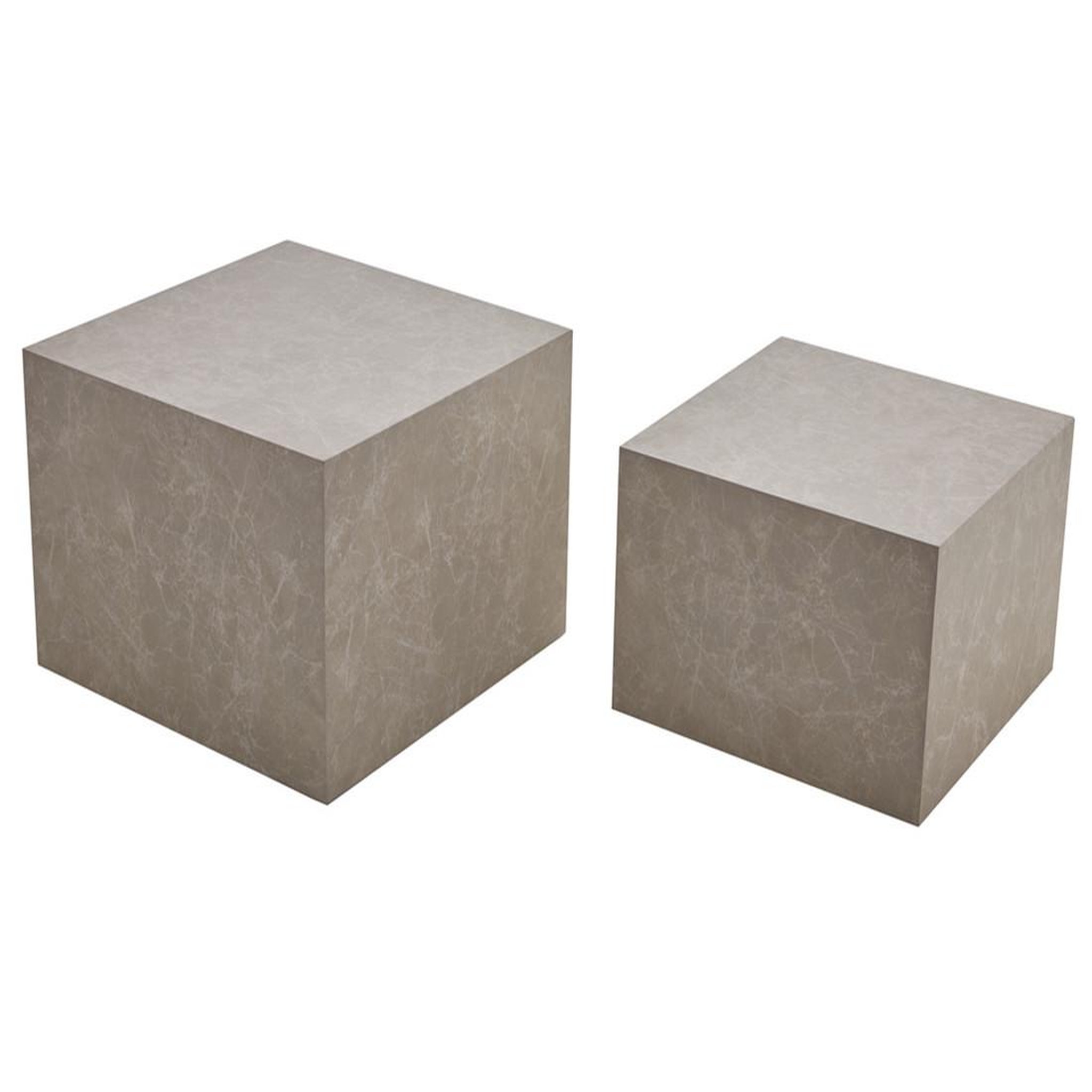 Voir la diapositive 3 : LISA DESIGN Fabio - lot de 2 tables basses gigognes - marbre gris