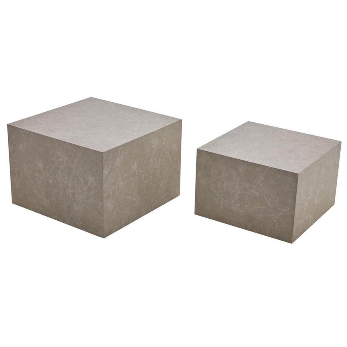 LISA DESIGN Fabio - lot de 2 tables basses gigognes - marbre gris