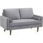 Voir la diapositive 3 : Habitat et Jardin Canapé fixe en velours  Yannick  - 82 x 147 x 86 cm - 2 places - Gris clair.