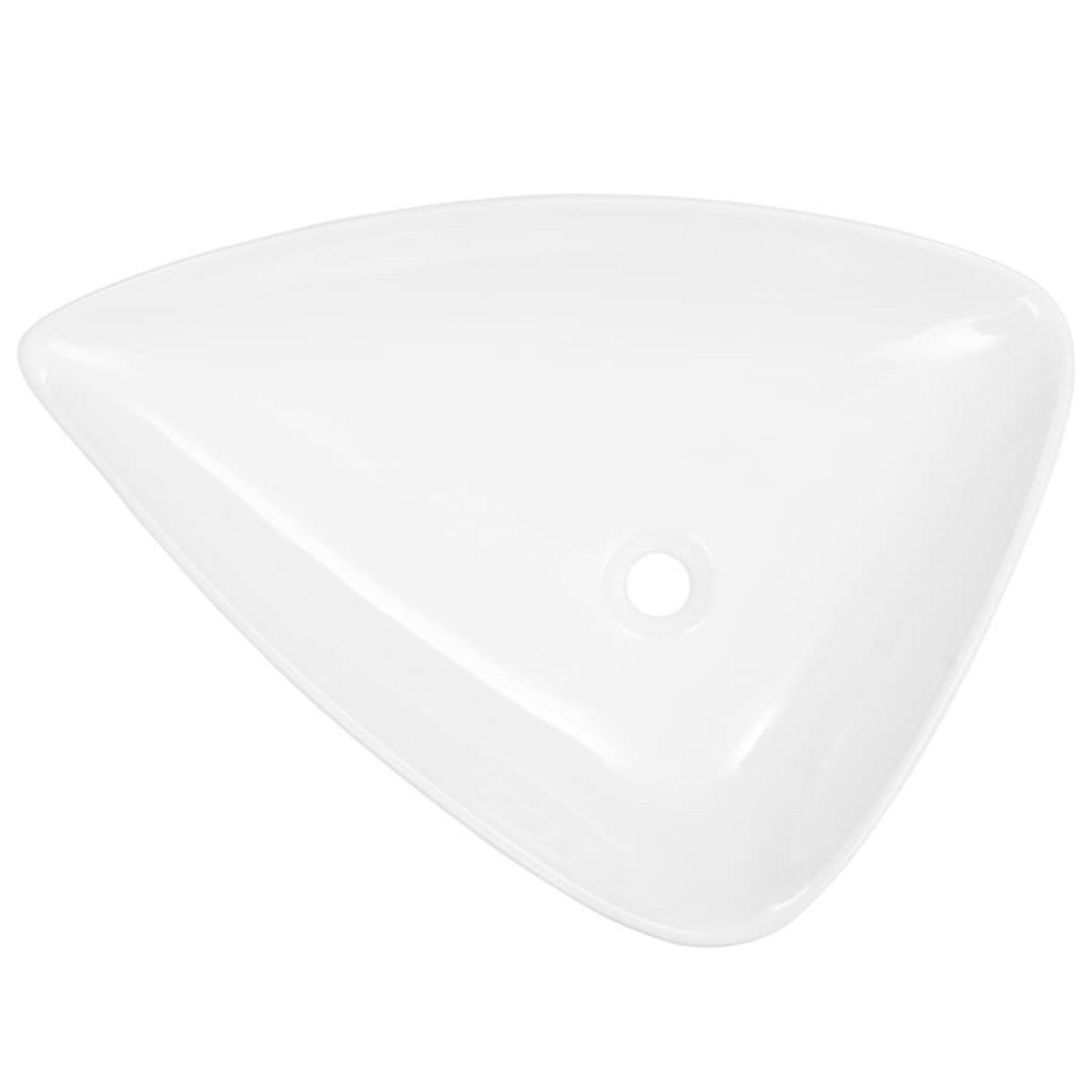 VIDAXL Evier triangulaire Ceramique Blanc 645 x 455 x 115 mm