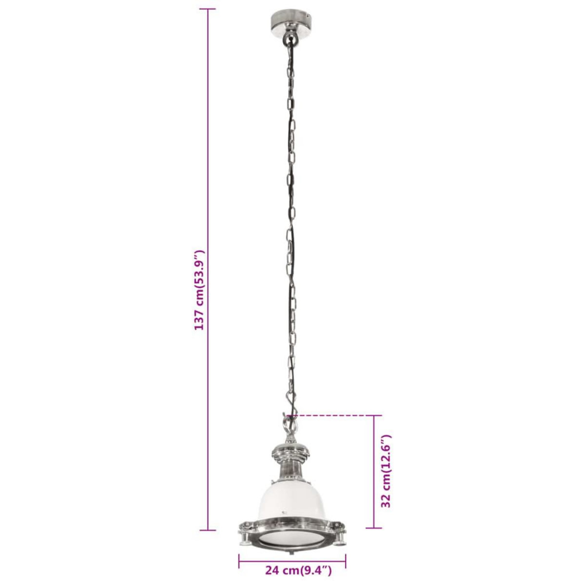 VIDAXL Lampe suspendue 24x24x137 cm aluminium