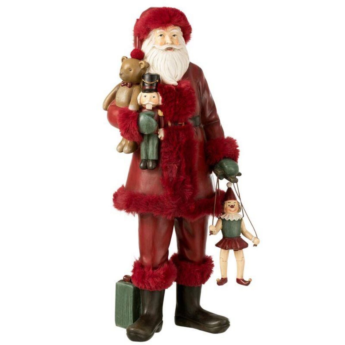 FIGURINE PÈRE NOËL debout décoration Père Noël rouge luxe ornement de Noël  60 cm EUR 24,30 - PicClick FR