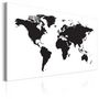 Voir la diapositive 1 : Paris Prix Tableau Imprimé  World Map : Black & White Elegance