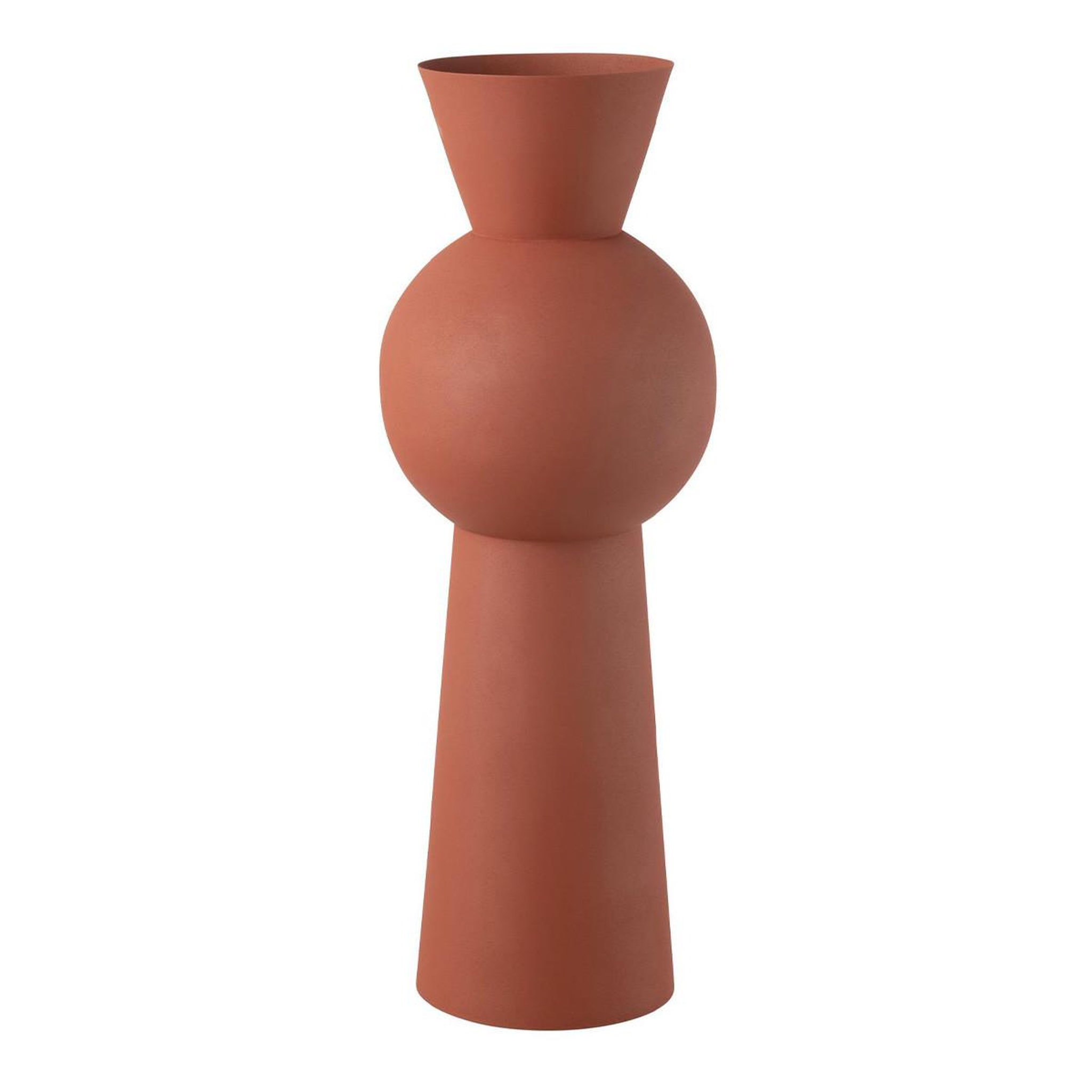 Voir la diapositive 1 : J-LINE Vase déco en métal  lise  65cm rouille