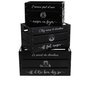 Voir la diapositive 1 : DIVERS Lot de 3 caisses métal décorées - Noir