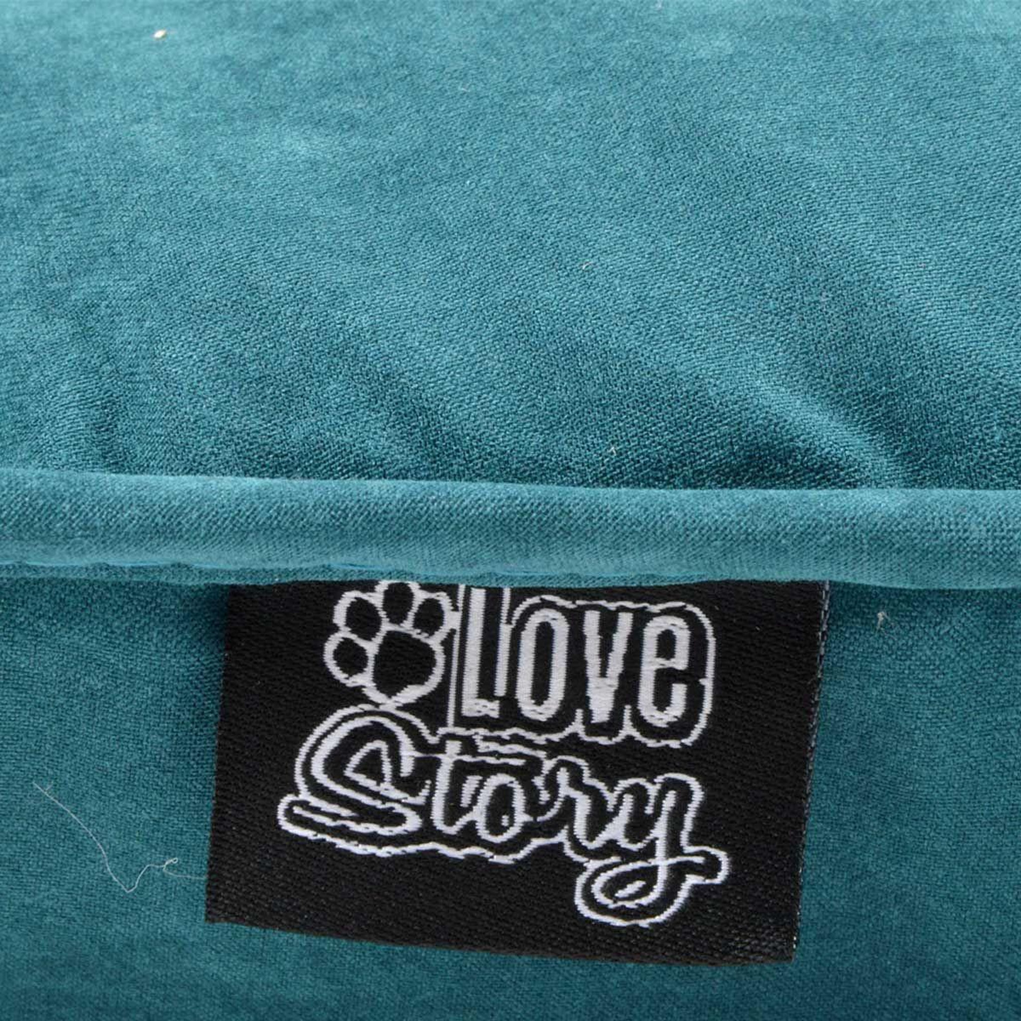 Voir la diapositive 2 : LOVE STORY Coussin pour chien & chat  softy  87cm émeraude