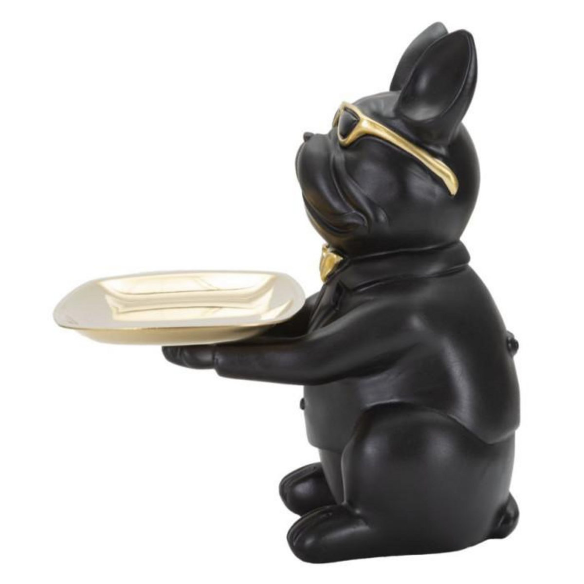 Paris Prix Vide-Poche Statuette  Bulldog  23cm Noir