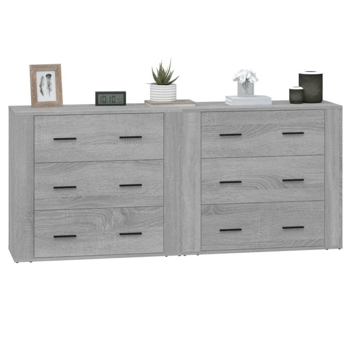 VIDAXL Buffets 2 pcs sonoma gris bois d'ingenierie