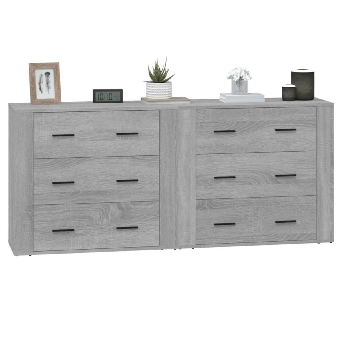 VIDAXL Buffets 2 pcs sonoma gris bois d'ingenierie
