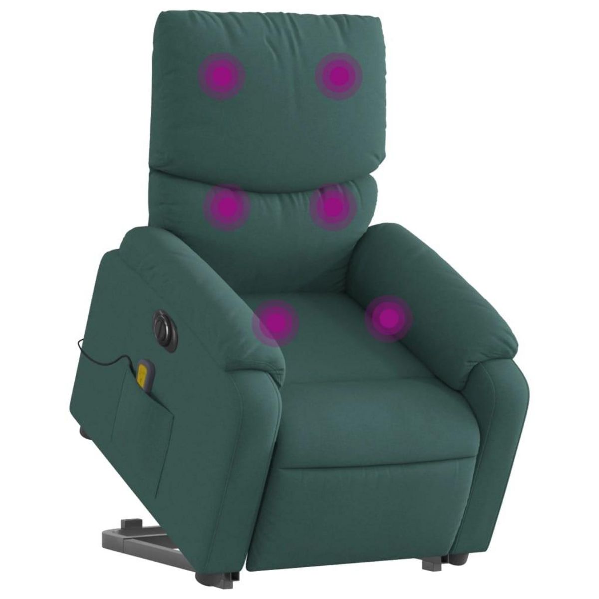 VIDAXL Fauteuil inclinable de massage electrique Vert fonce Tissu
